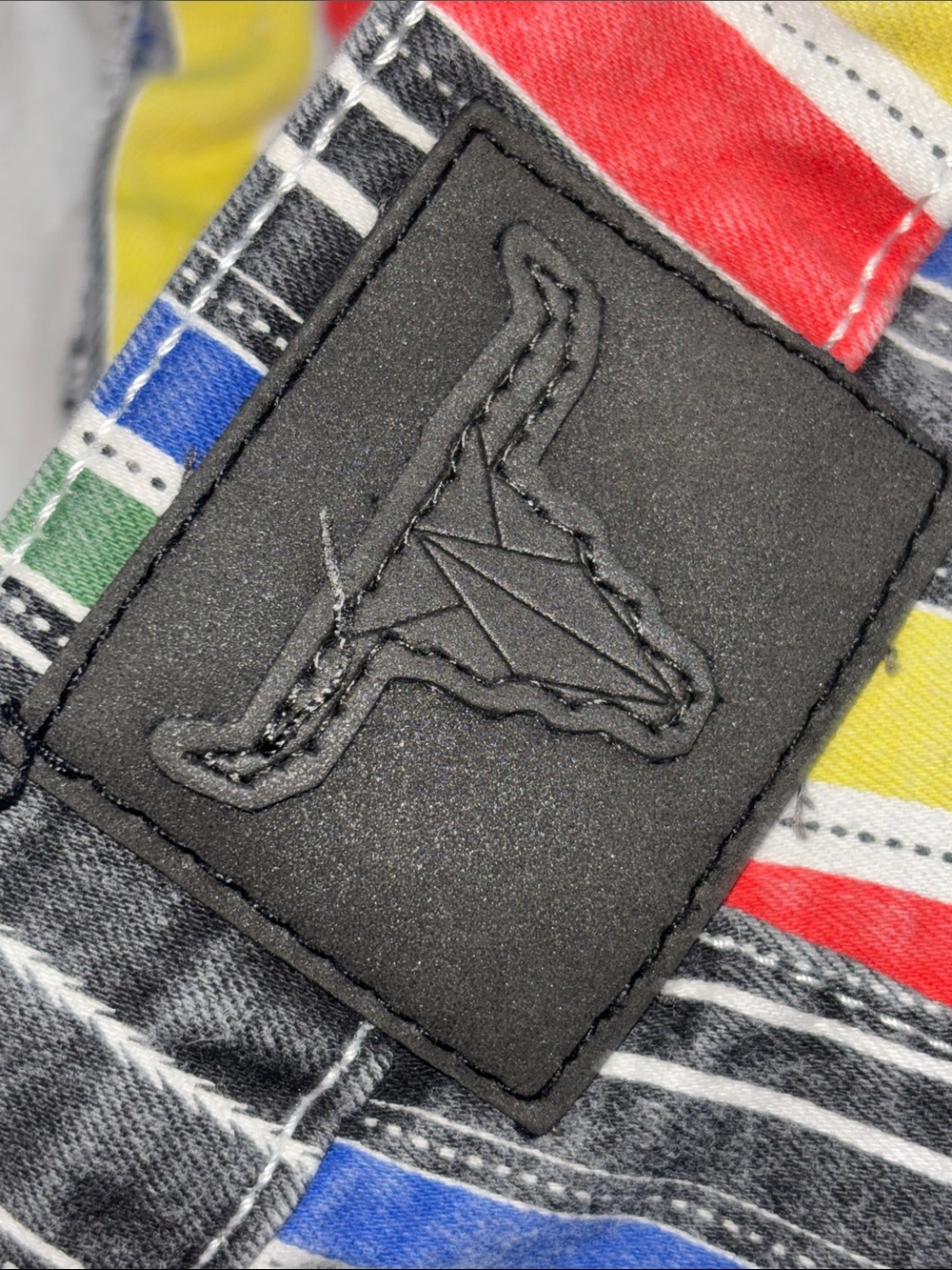 Lucky & Blessed striped multicolor bell bottom jeans western cowgirl big bell 6 - Picture 9 of 16